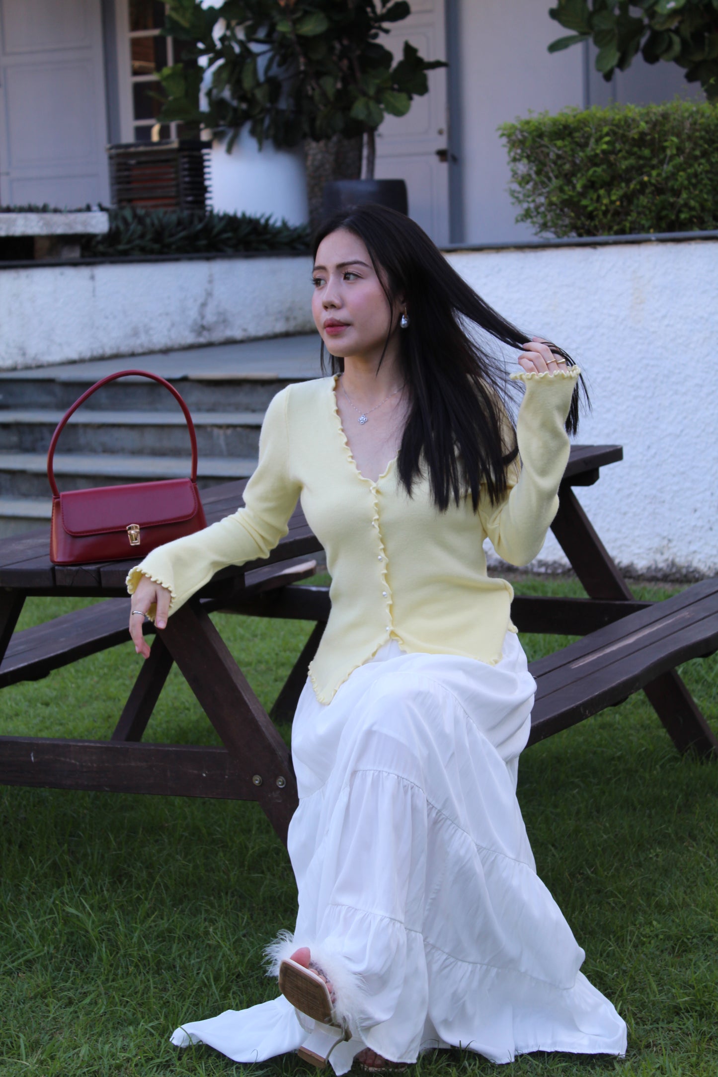 Juliette Pearl Knit Top (Black)