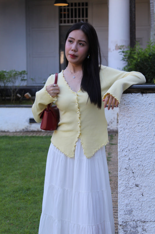 Juliette Pearl Knit Top (Yellow)