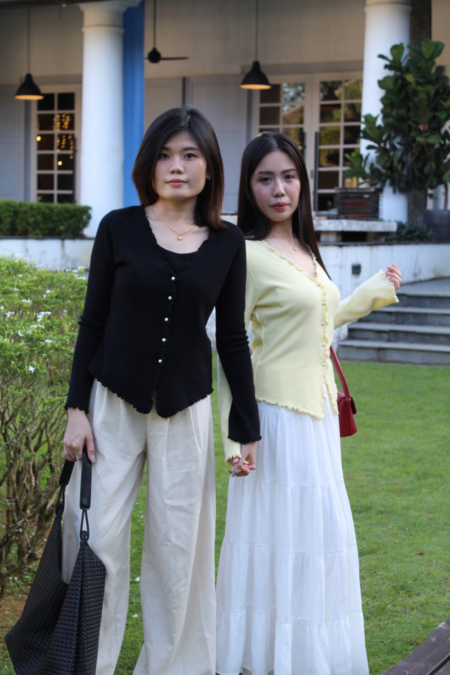 Juliette Pearl Knit Top (Black)