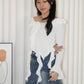Quincy Textured Ruffle Top (Black)