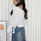 Quincy Textured Ruffle Top (Black)