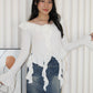 Quincy Textured Ruffle Top (Black)