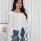 Quincy Textured Ruffle Top (Black)