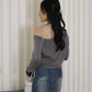 Lexi Knit Asymmetric Top (Grey)
