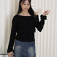 Lexi Knit Asymmetric Top (Grey)