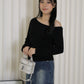 Lexi Knit Asymmetric Top (Grey)