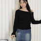Lexi Knit Asymmetric Top (Grey)