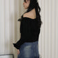 Lexi Knit Asymmetric Top (Grey)
