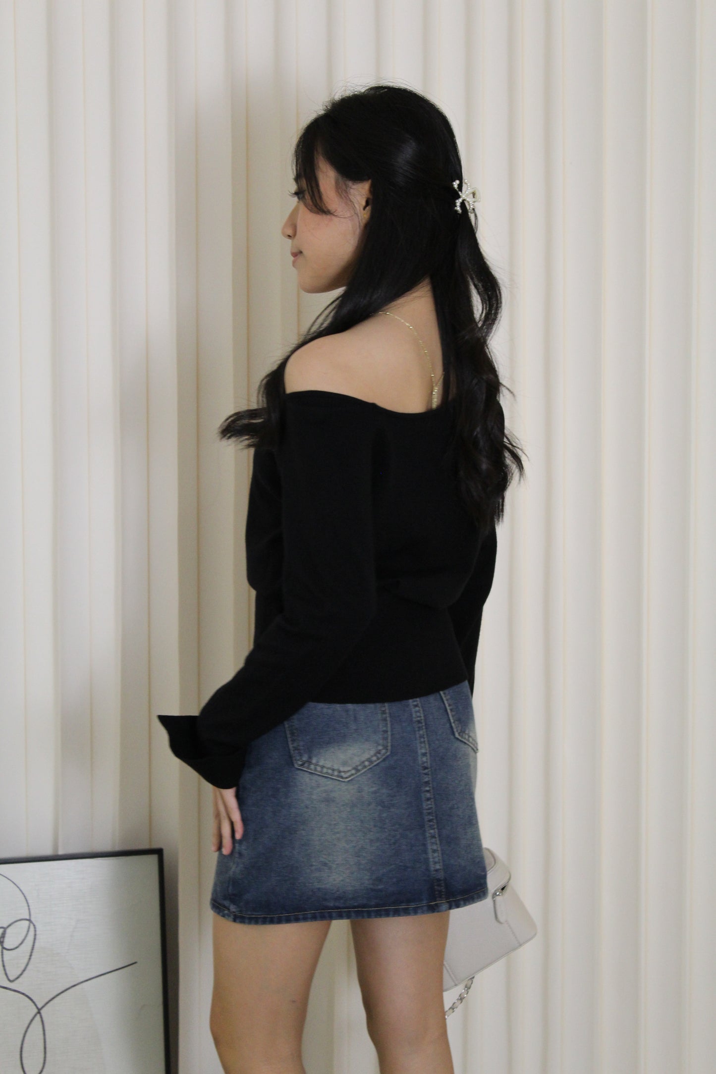 Lexi Knit Asymmetric Top (Grey)