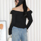 Quincy Textured Ruffle Top (Black)
