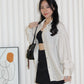 Joy Button Up Blouse Top (Cream)
