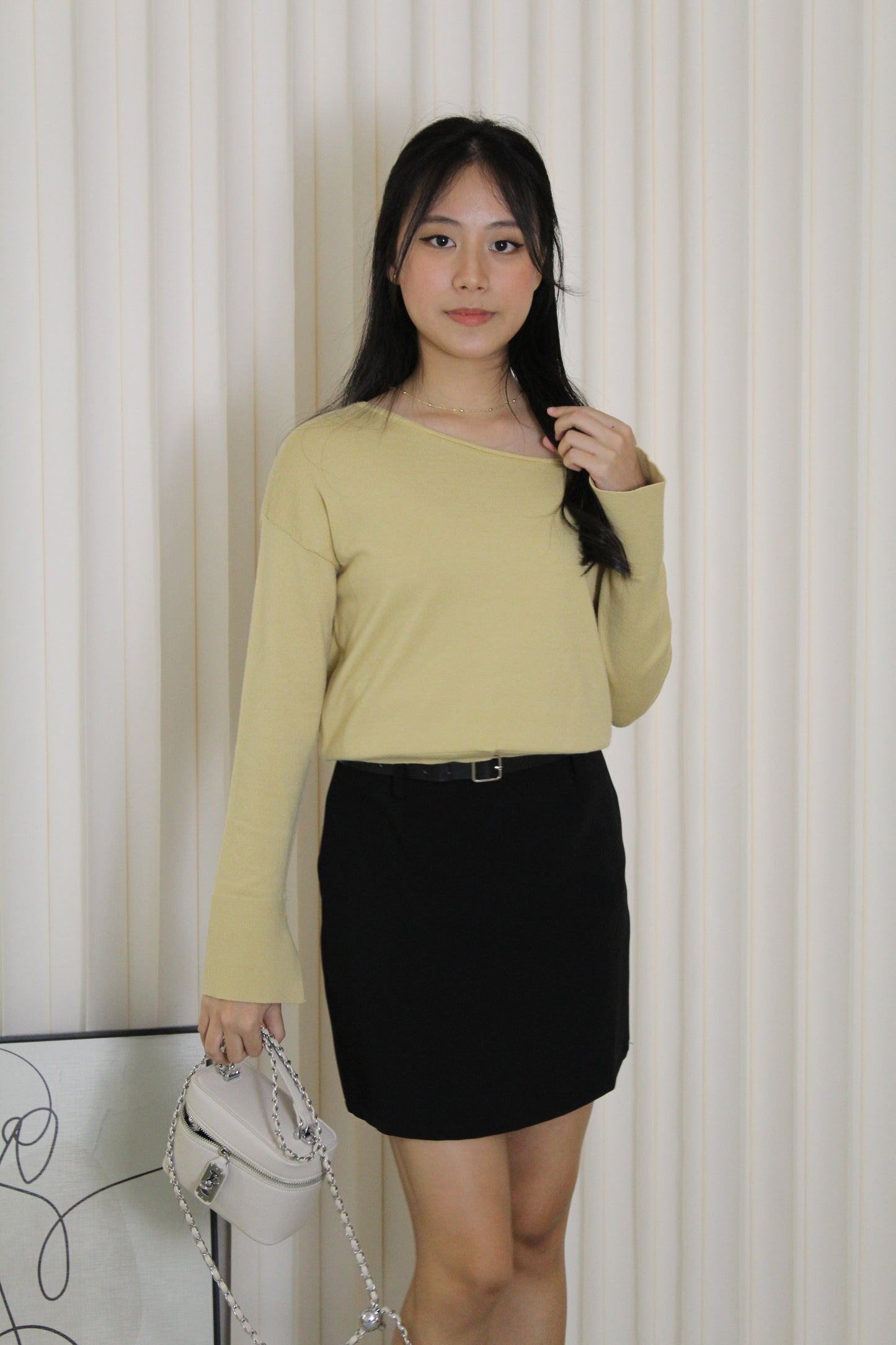 Lexi Knit Asymmetric Top (Grey)