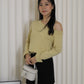 Lexi Knit Asymmetric Top (Grey)