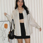 Joy Button Up Blouse Top (Cream)