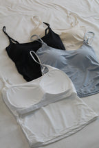 Tiana Silk Padded Top (Black)