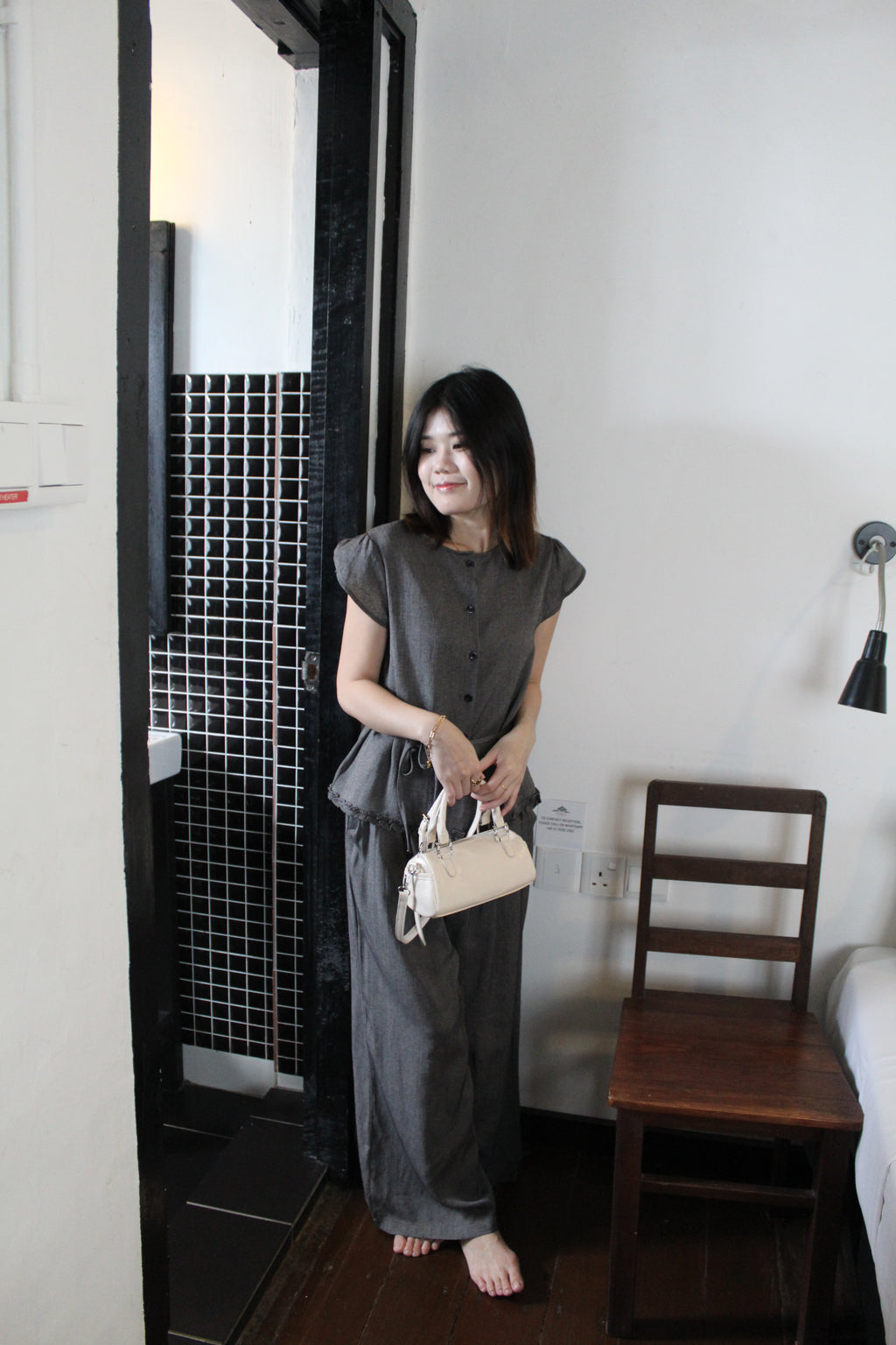 Wynter Two Piece Pants Set (Grey)