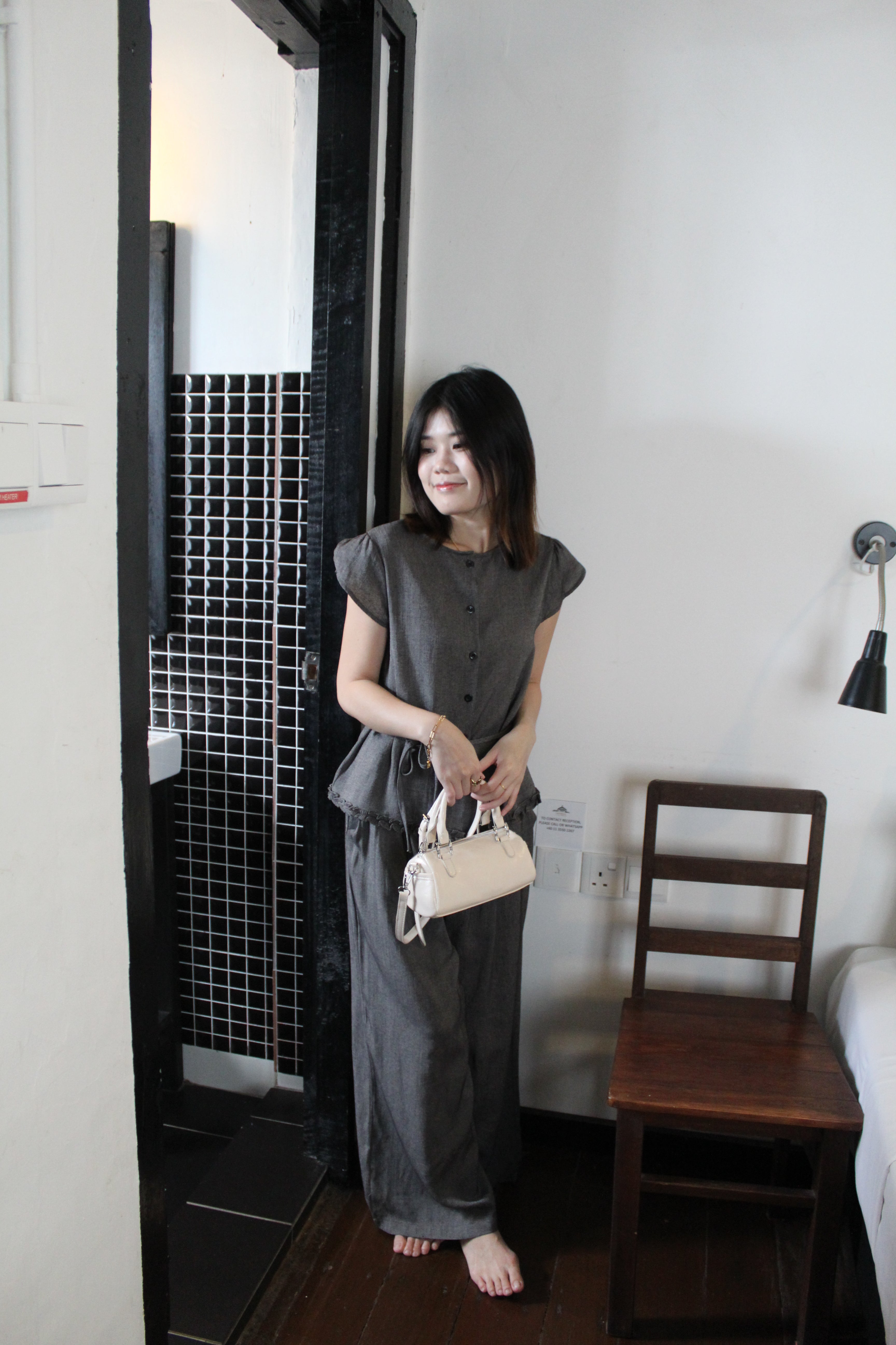 Wynter Two Piece Pants Set (Grey)