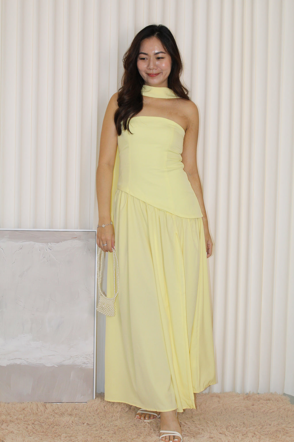 Yurika Tube Flare Maxi Dress (Yellow)