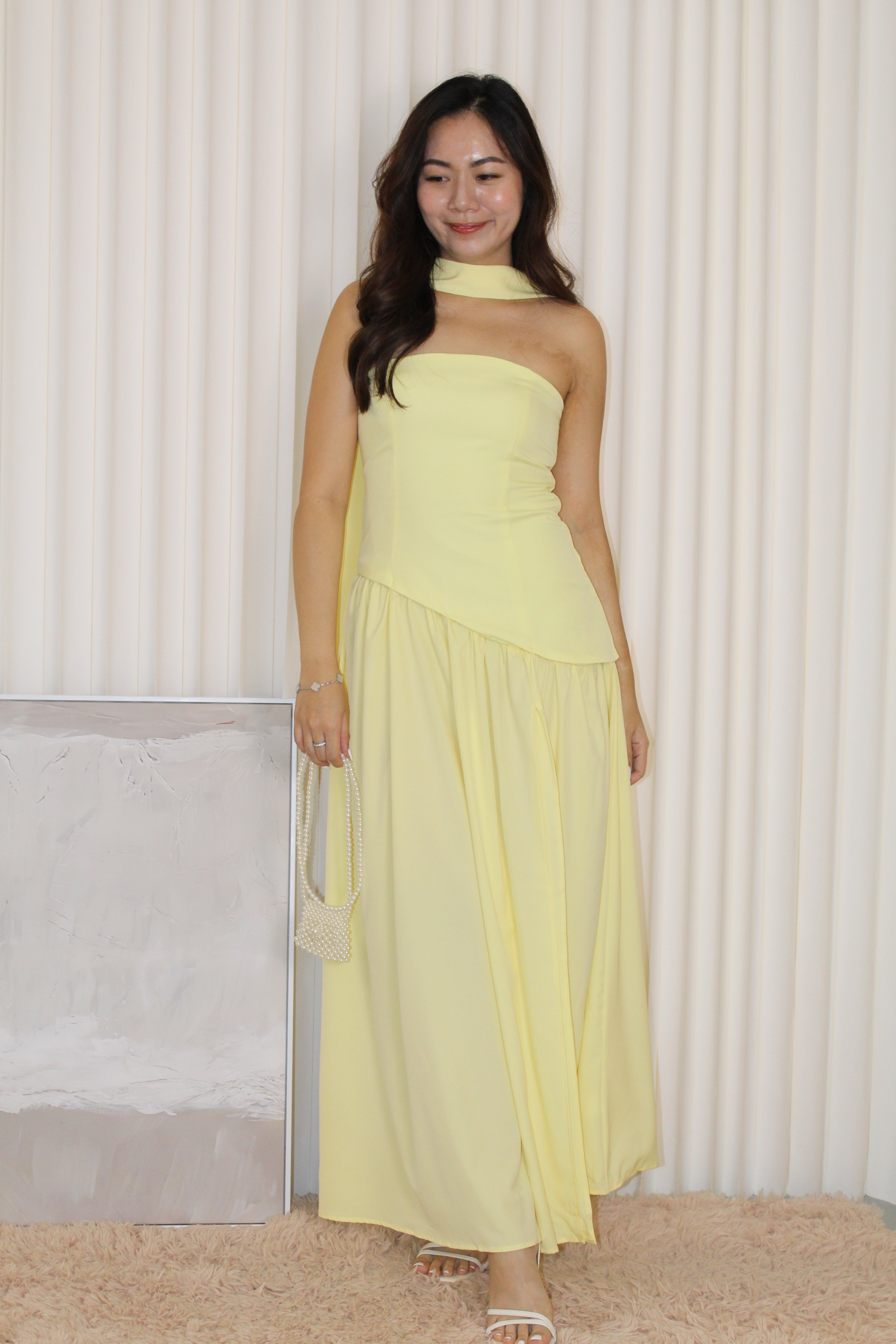 Yurika Tube Flare Maxi Dress (Yellow)