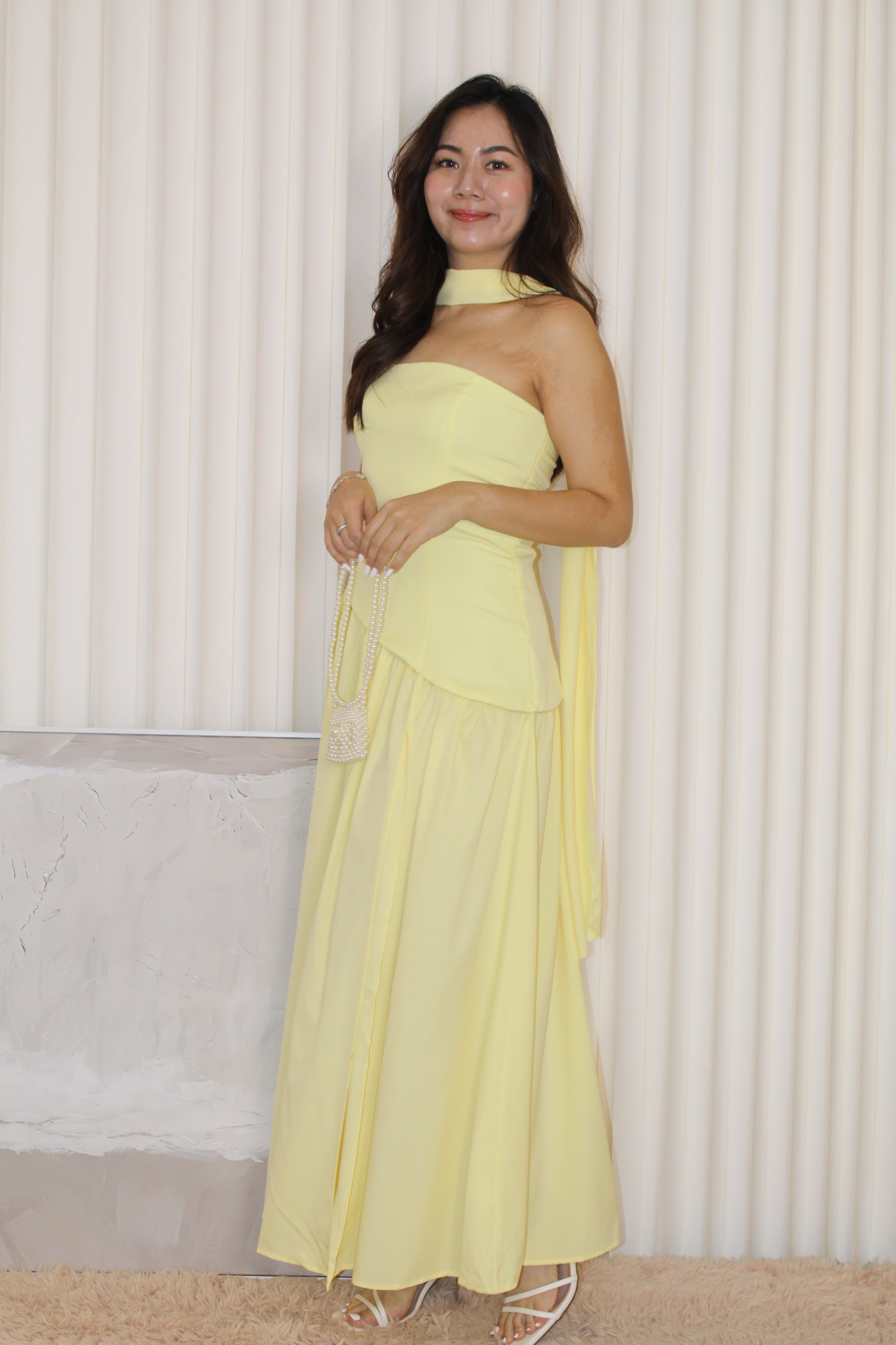 Yurika Tube Flare Maxi Dress (Yellow)