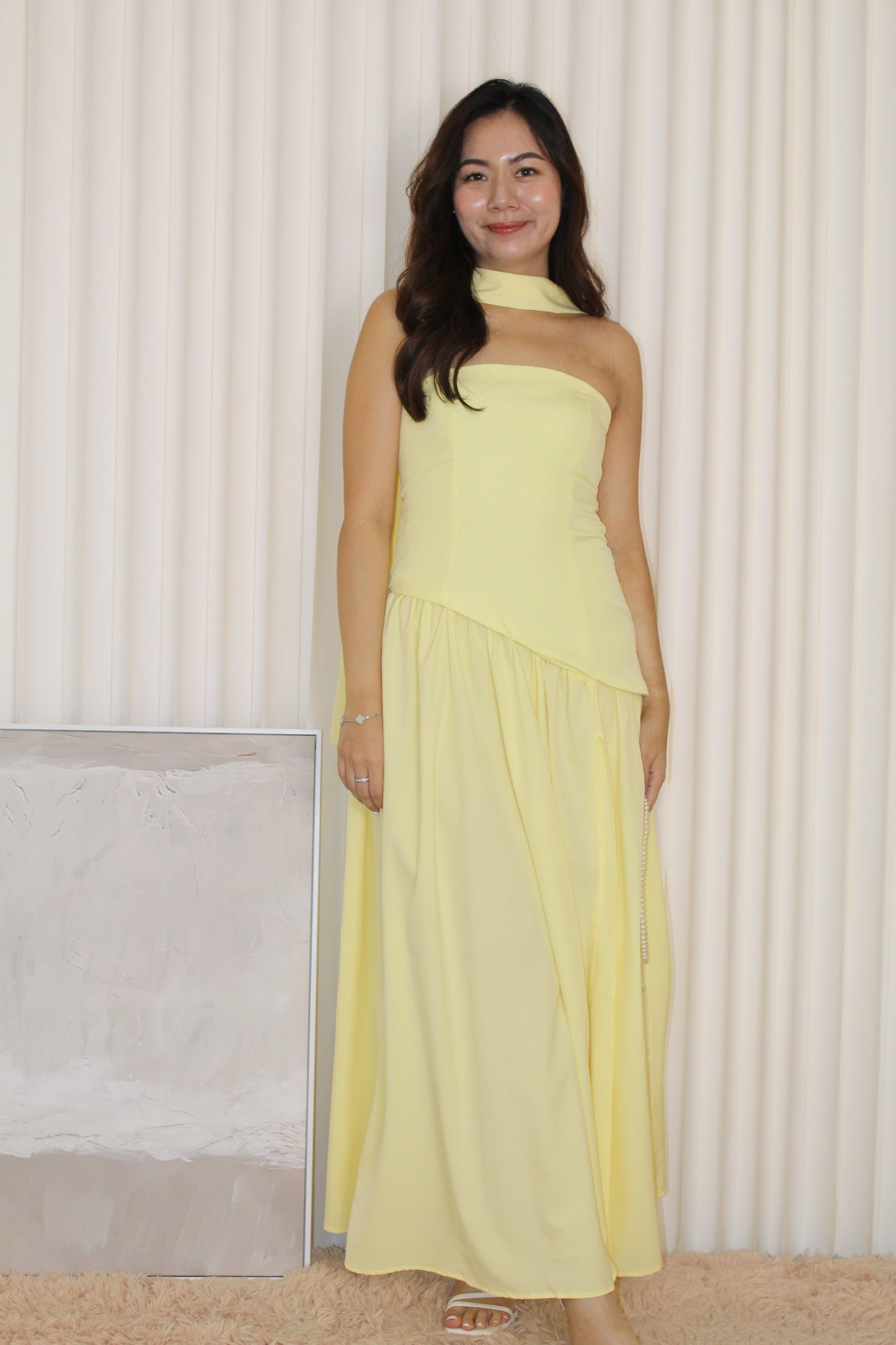 Yurika Tube Flare Maxi Dress (Yellow)