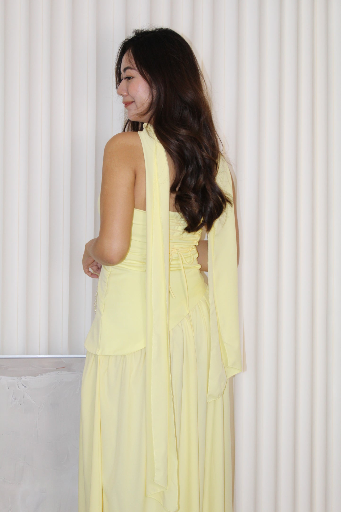 Yurika Tube Flare Maxi Dress (Yellow)