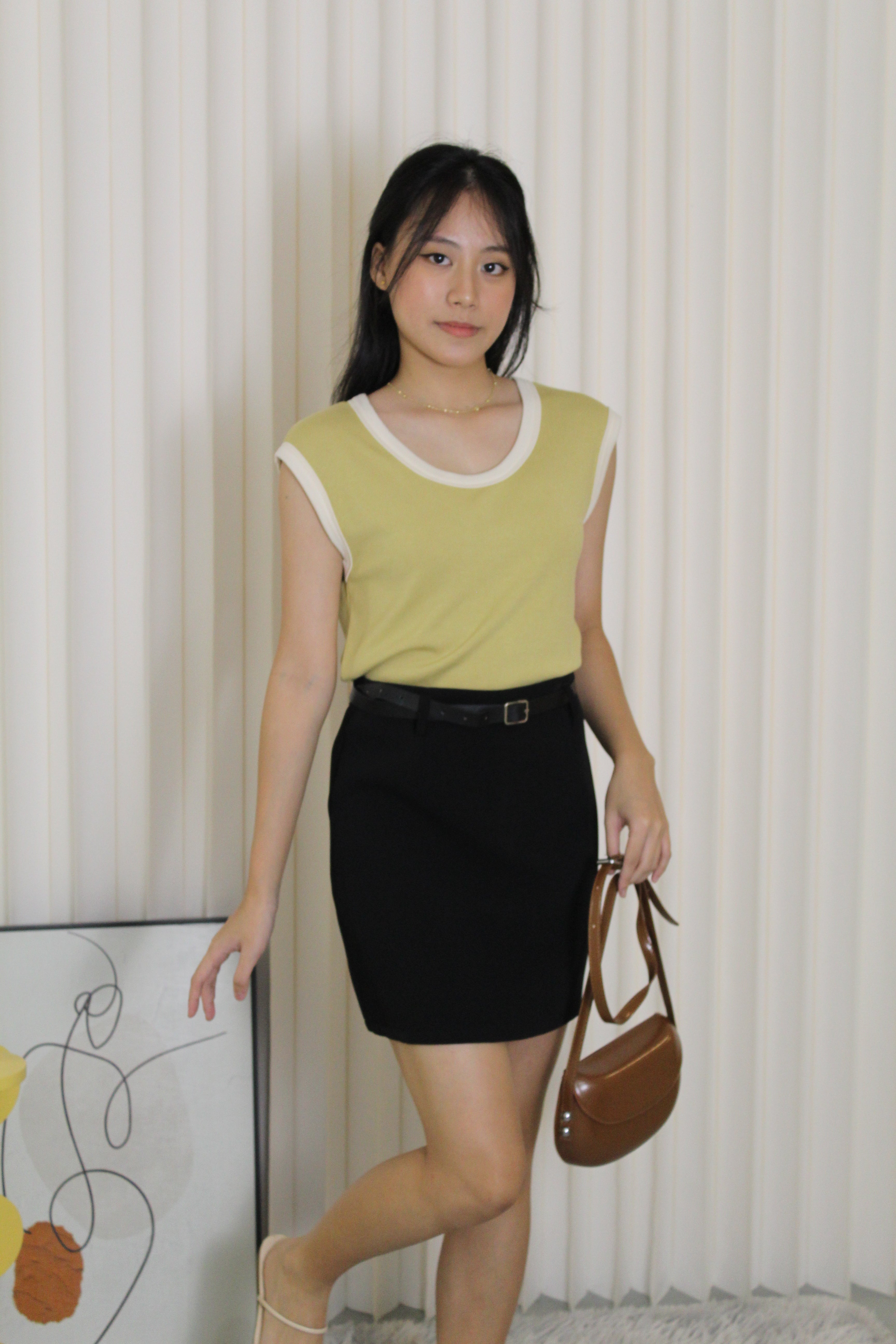 Kesha Block Color Top (Brown)