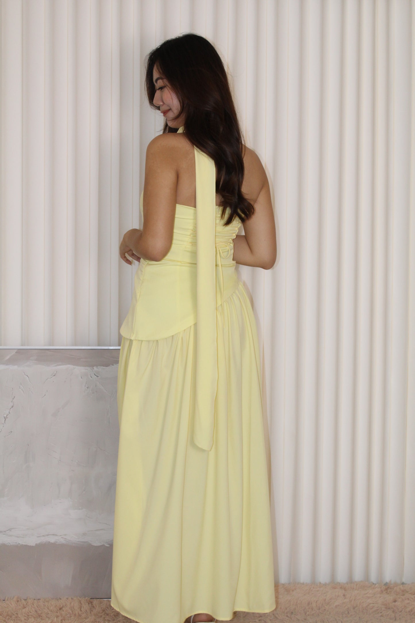 Yurika Tube Flare Maxi Dress (Yellow)