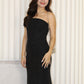 Elaine Rhinestone Tube Maxi Dress (Black)