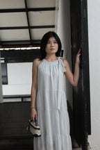 Harper Broderie Layered Maxi Dress (Blue)