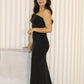 Elaine Rhinestone Tube Maxi Dress (Black)