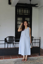 Clemence Flare Midaxi Dress (White)
