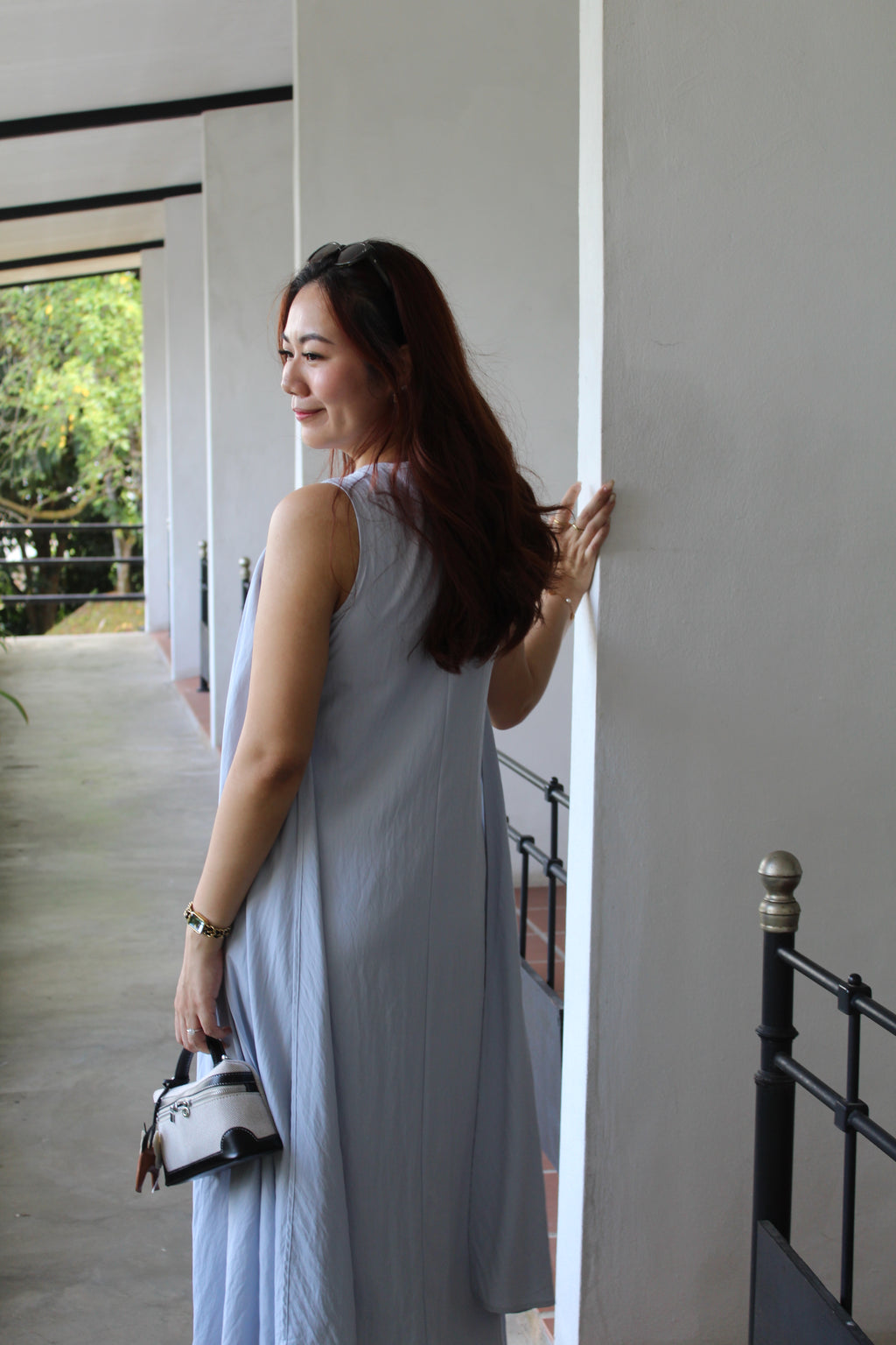 Clemence Flare Midaxi Dress (White)