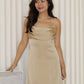 Paulina Satin Maxi Dress (Khaki)