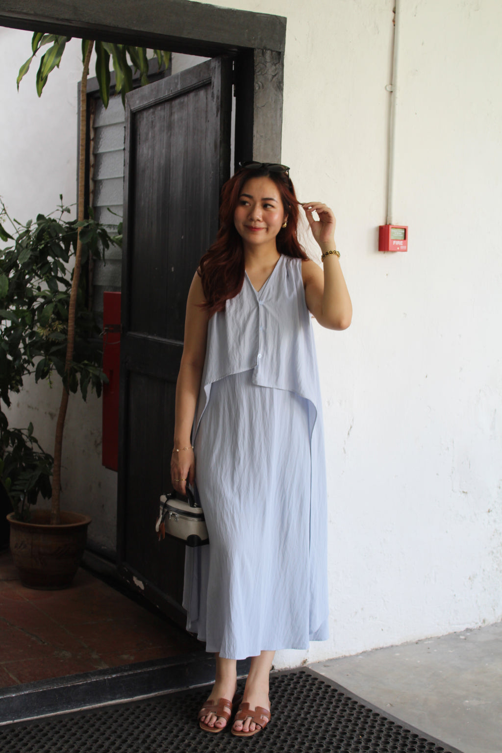 Clemence Flare Midaxi Dress (White)
