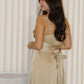 Paulina Satin Maxi Dress (Khaki)