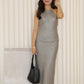 Saisha Halter Maxi Dress (Grey)
