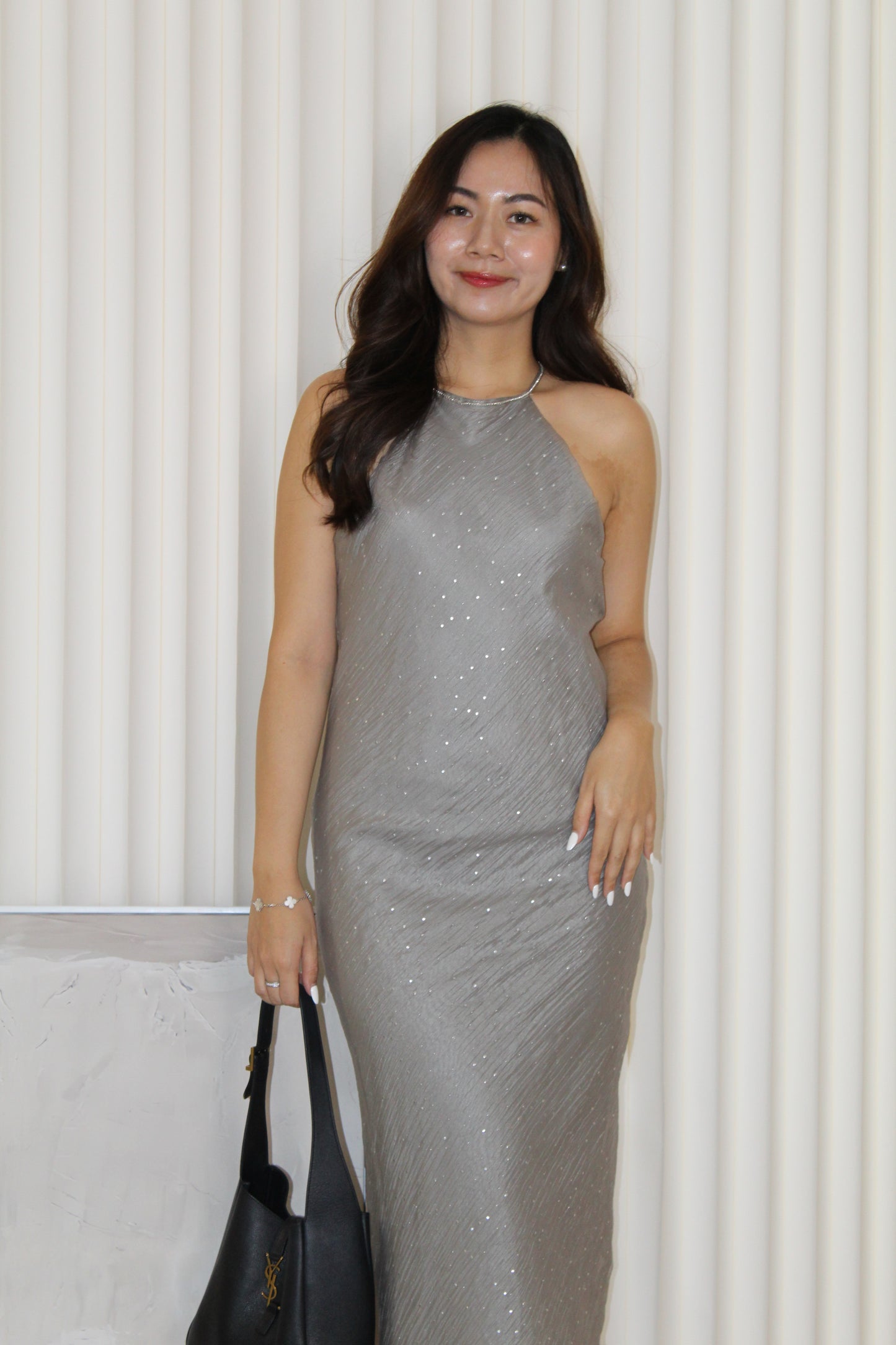 Saisha Halter Maxi Dress (Grey)