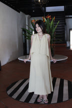 Clemence Flare Midaxi Dress (White)