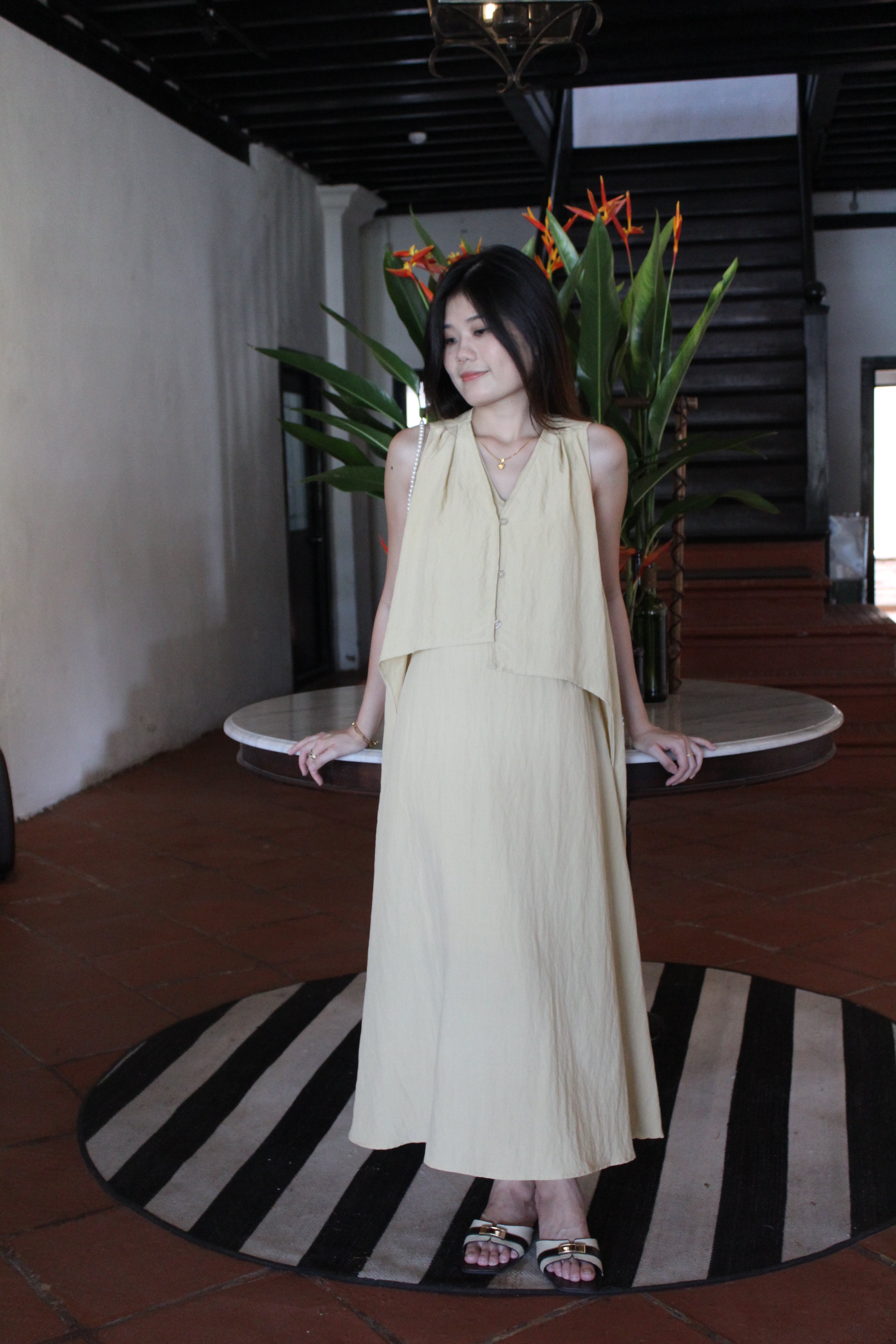 Clemence Flare Midaxi Dress (Yellow)