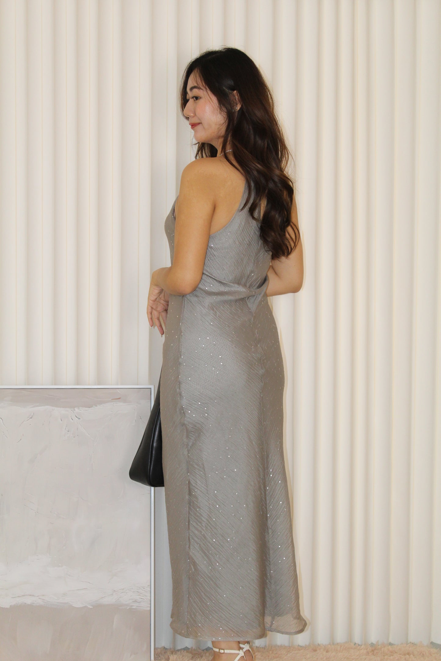 Saisha Halter Maxi Dress (Grey)