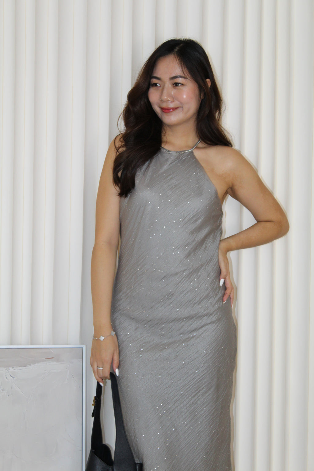 Saisha Halter Maxi Dress (Grey)
