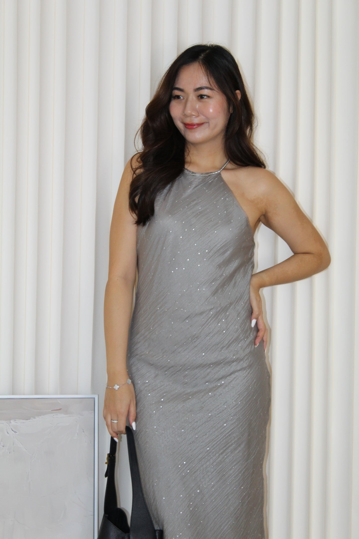 Saisha Halter Maxi Dress (Grey)