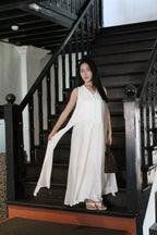 Clemence Flare Midaxi Dress (White)