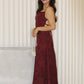 Remia Cross Back Maxi Dress (Maroon)