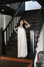 Clemence Flare Midaxi Dress (White)