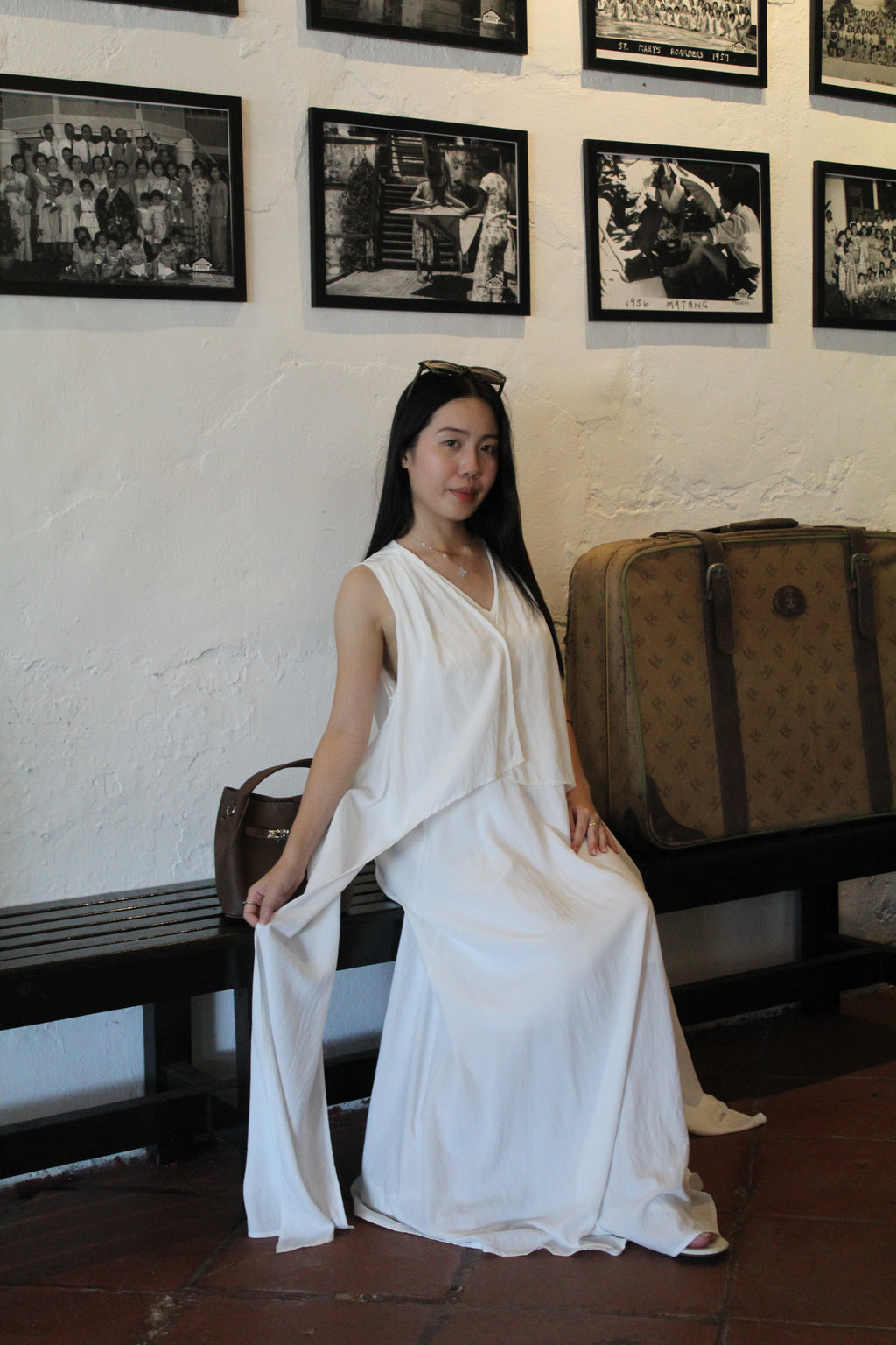 Clemence Flare Midaxi Dress (White)
