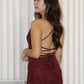 Remia Cross Back Maxi Dress (Maroon)
