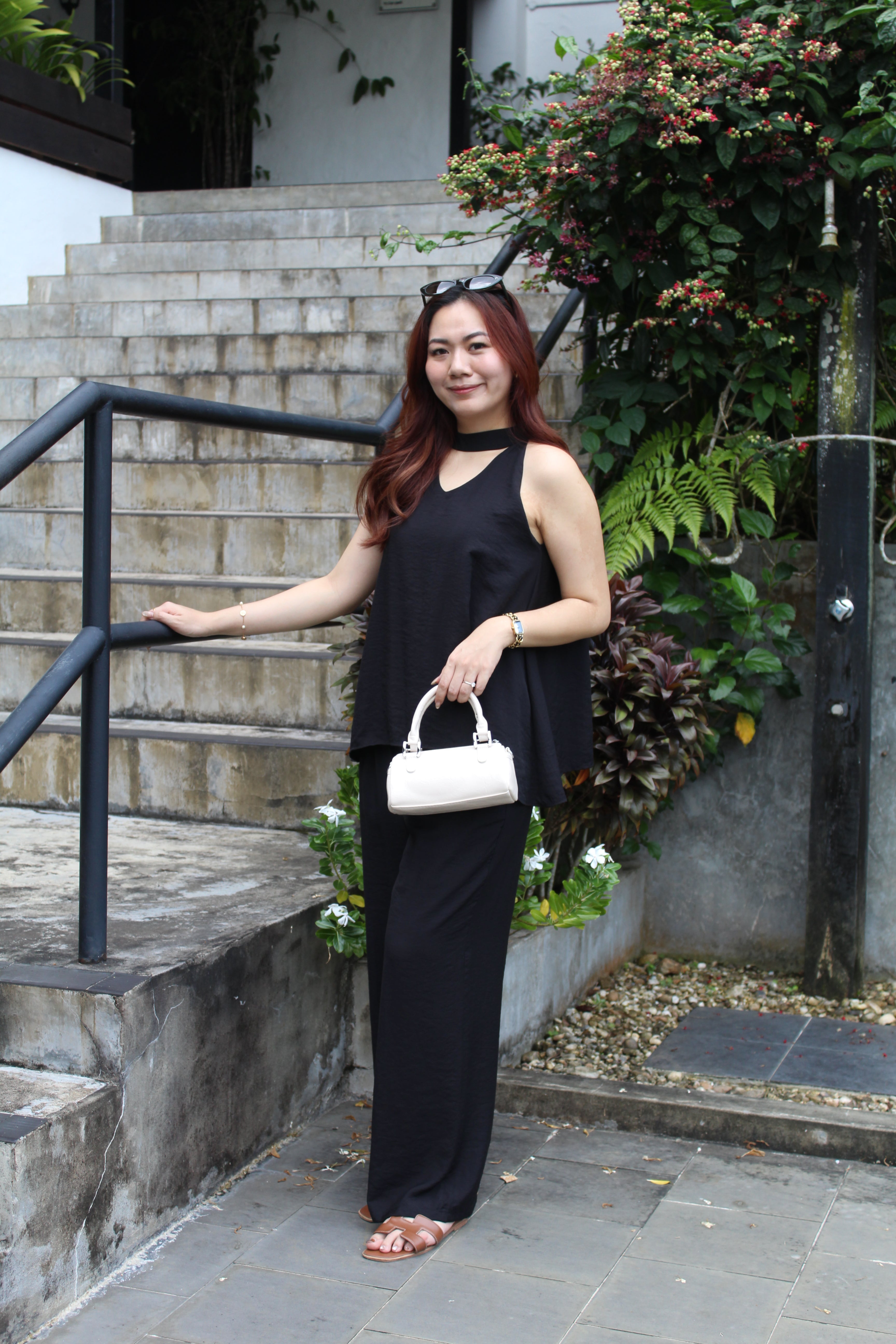 Vivienne Halter Two Piece Pants Set (Black)