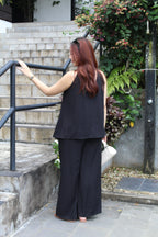 Vivienne Halter Two Piece Pants Set (Black)
